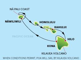 7 Night Pride of America Hawaii Cruise Map