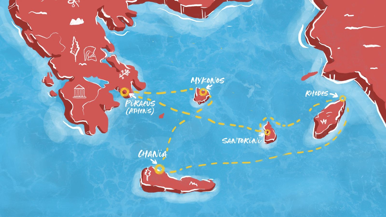 Greek Island Glow Map